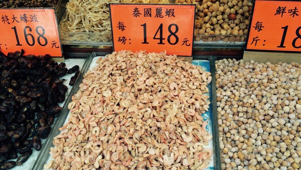 Camarones Disecados por peso en Hong Kong