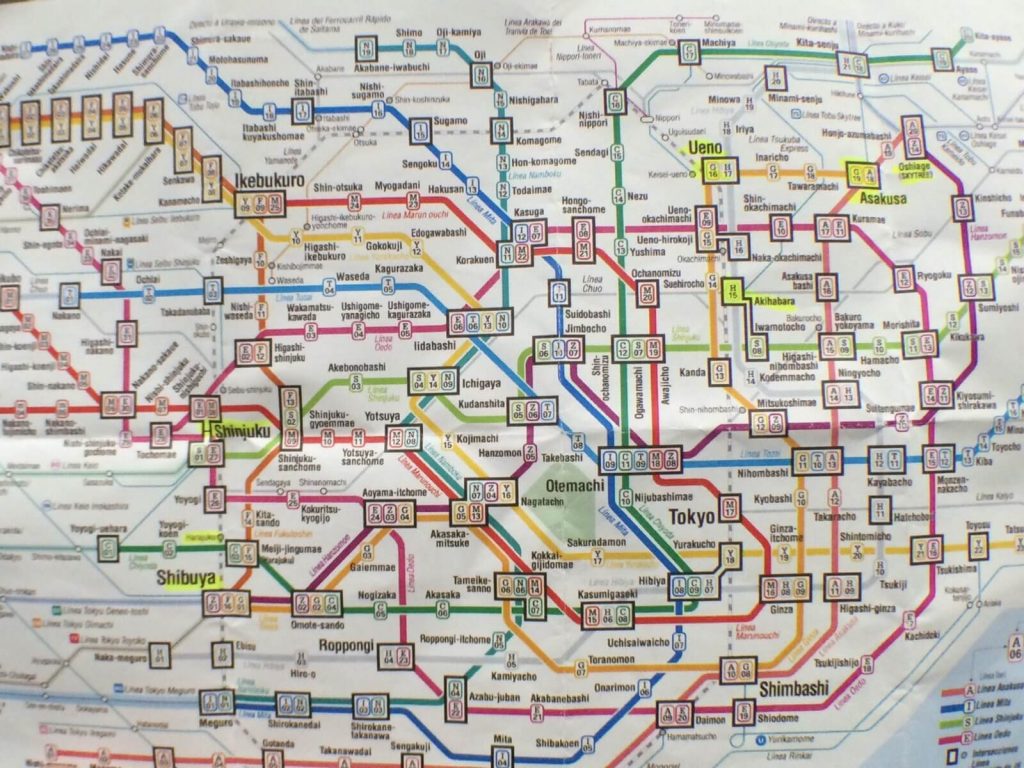 Mapa Metro Tokio