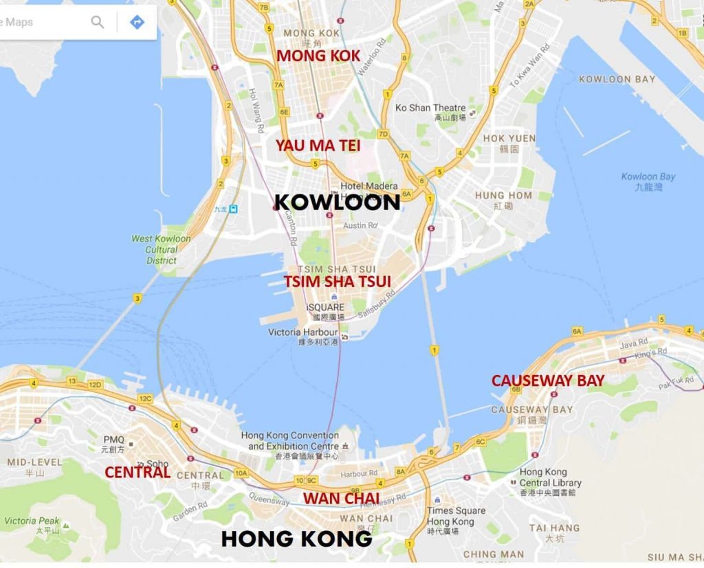 donde alojarse en hong kong mapa